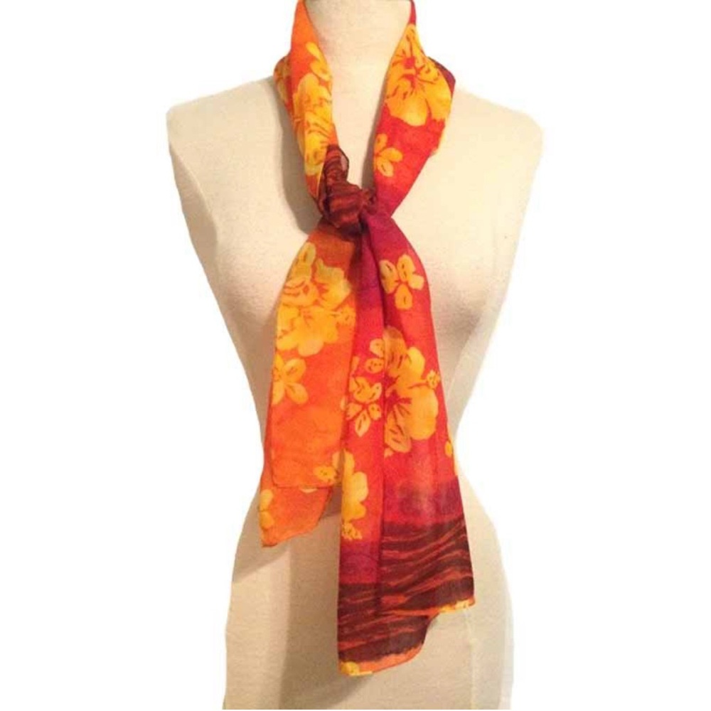 Scarf - Oblong - Bright Yellow, Orange, Red